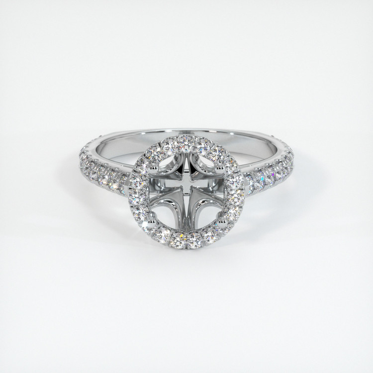 14K White Gold Pave Ring Setting