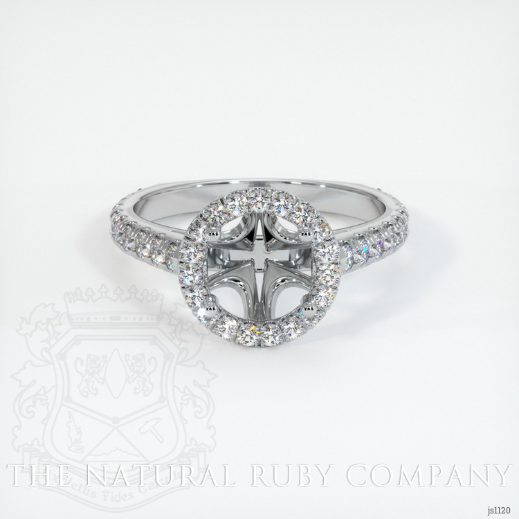 14K White Gold Pave Ring Setting