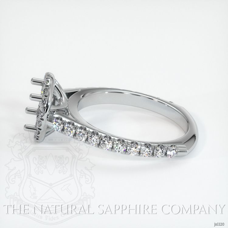 14K White Gold Pave Ring Setting