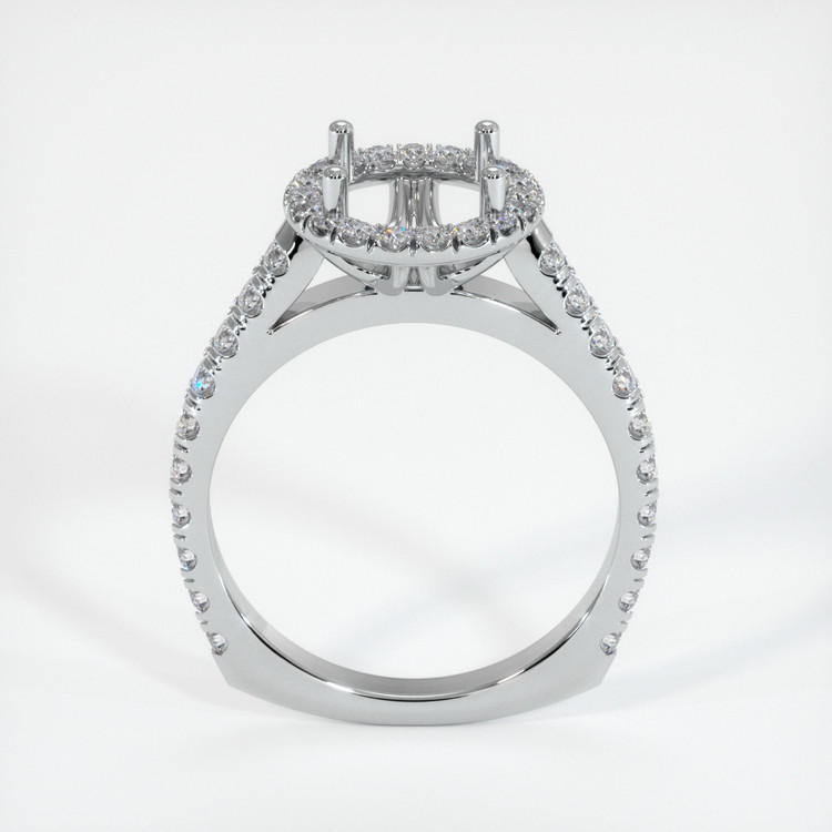 14K White Gold Pave Ring Setting