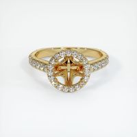 14K Yellow Gold Pave Ring Setting Image