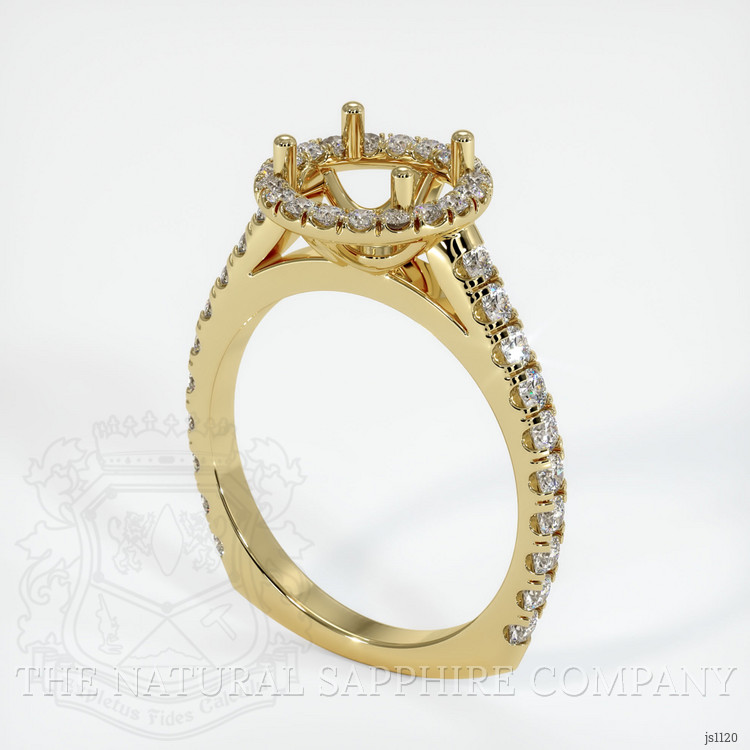 18K Yellow Gold Pave Ring Setting