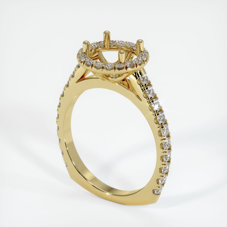 18K Yellow Gold Pave Ring Setting