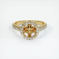 18K Yellow Gold Pave Ring Setting Image