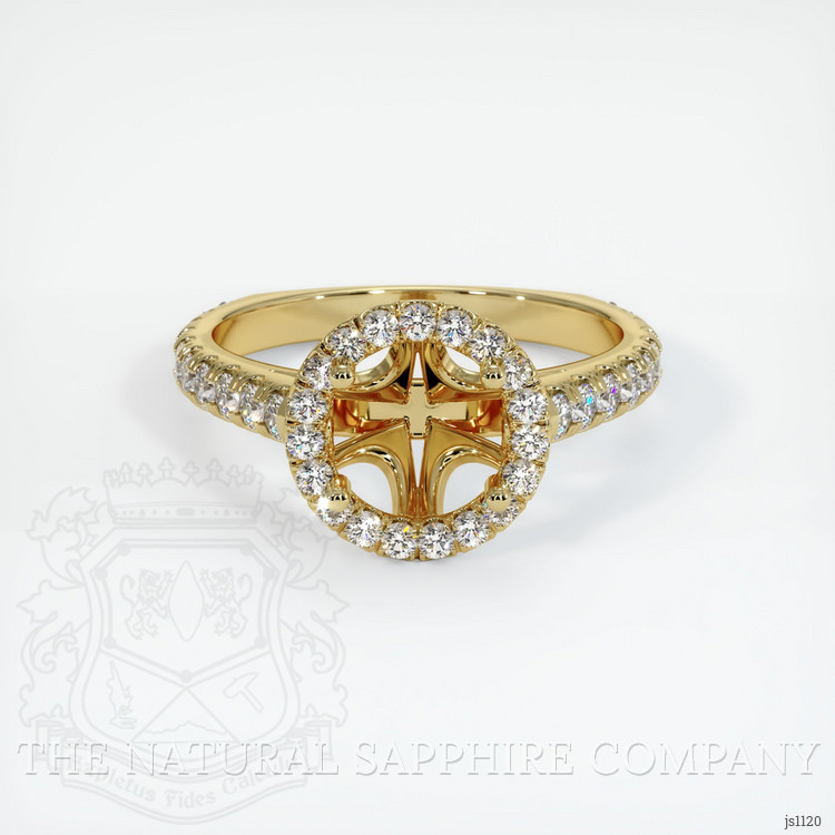 18K Yellow Gold Pave Ring Setting