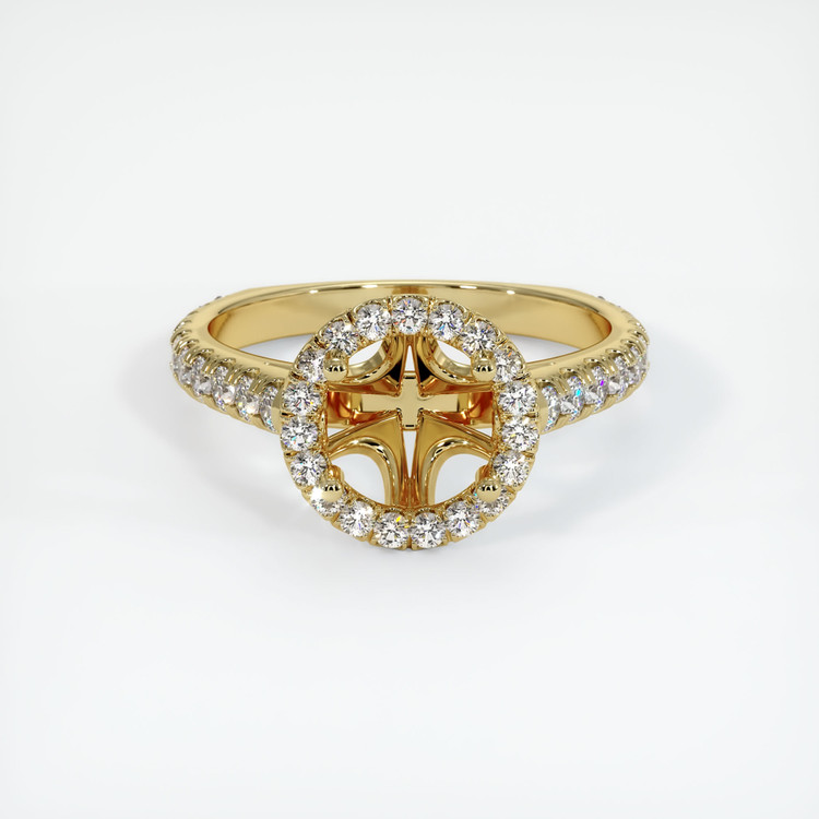 18K Yellow Gold Pave Ring Setting