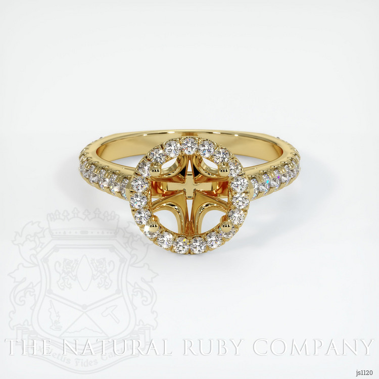 18K Yellow Gold Pave Ring Setting