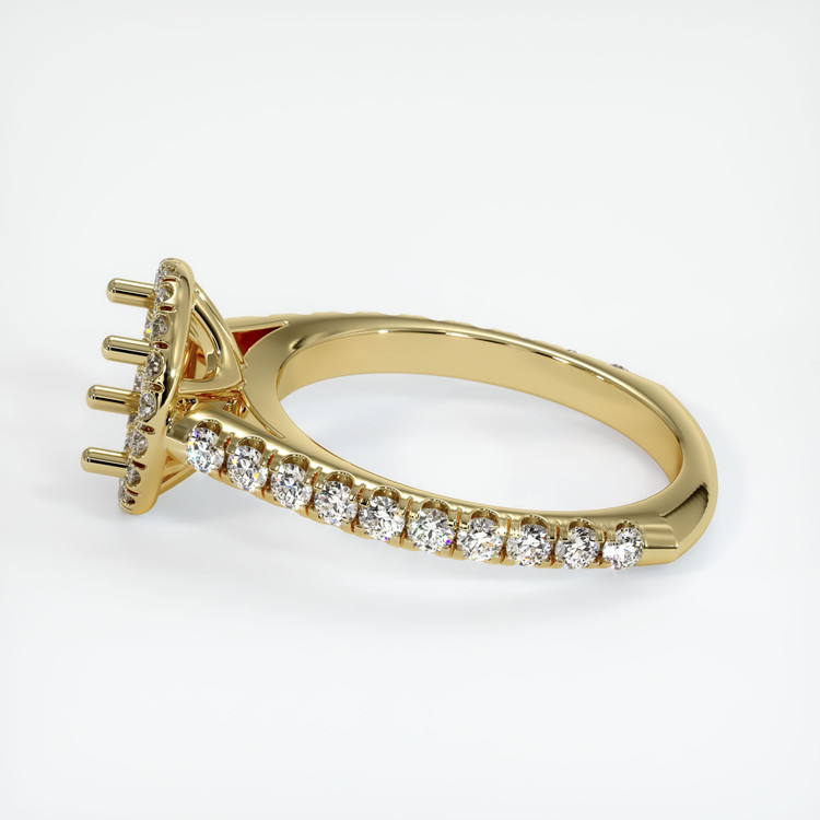 18K Yellow Gold Pave Ring Setting