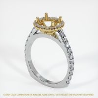 Pave Zircon Ring 3.34 Ct., 14K Yellow & White Combination Setting