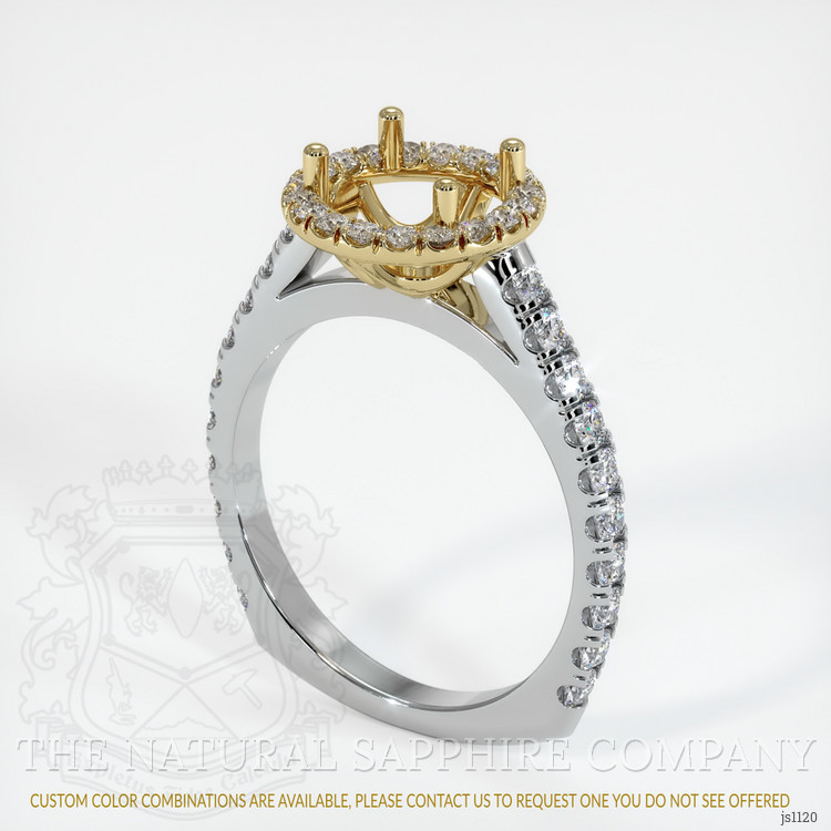 14K Yellow & White Pave Ring Setting