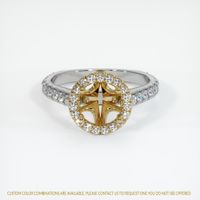 14K Yellow & White Pave Ring Setting Image