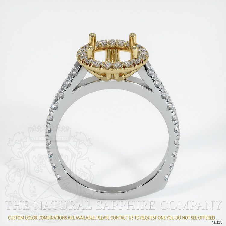 14K Yellow & White Pave Ring Setting