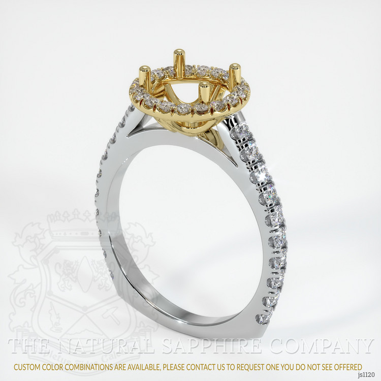 18K Yellow & White Pave Ring Setting