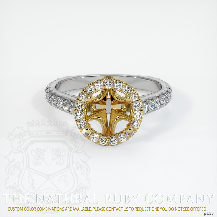 18K Yellow & White Pave Ring Setting