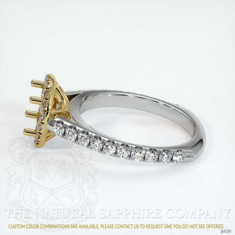18K Yellow & White Pave Ring Setting