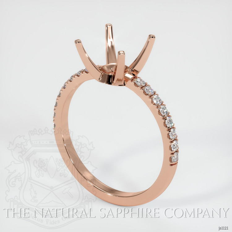 14K Rose Gold Pave Ring Setting
