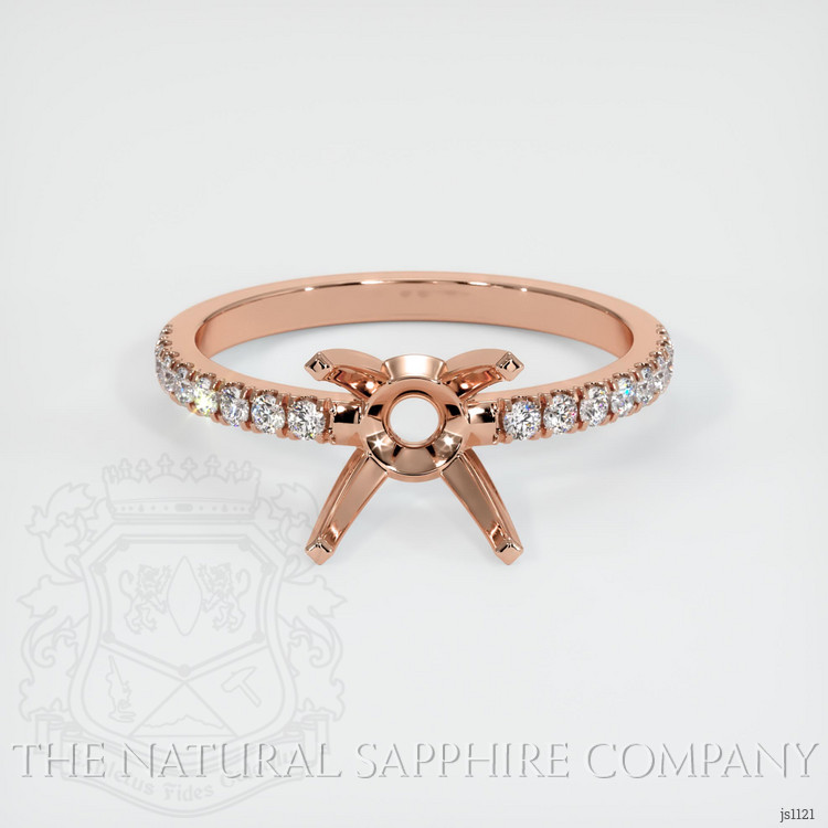 14K Rose Gold Pave Ring Setting