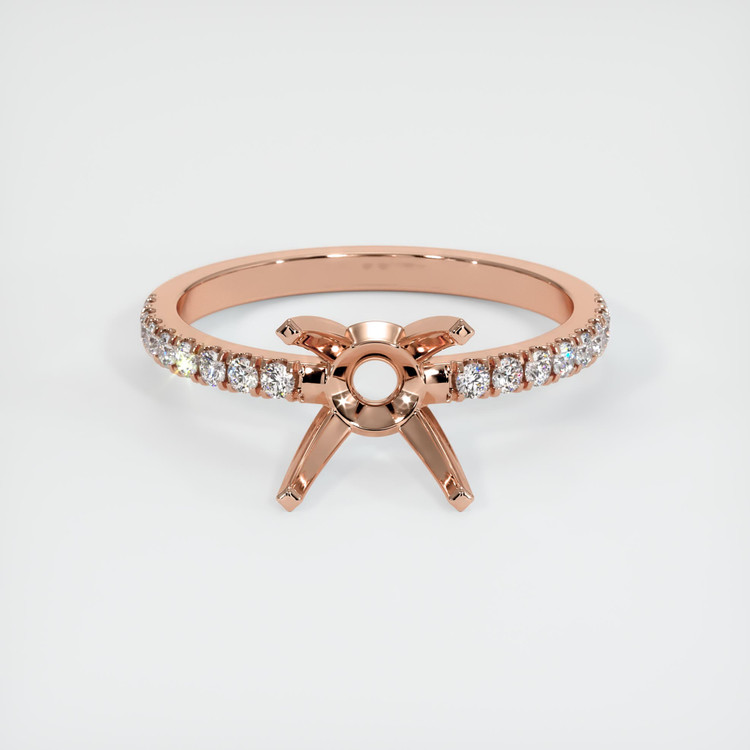 14K Rose Gold Pave Ring Setting