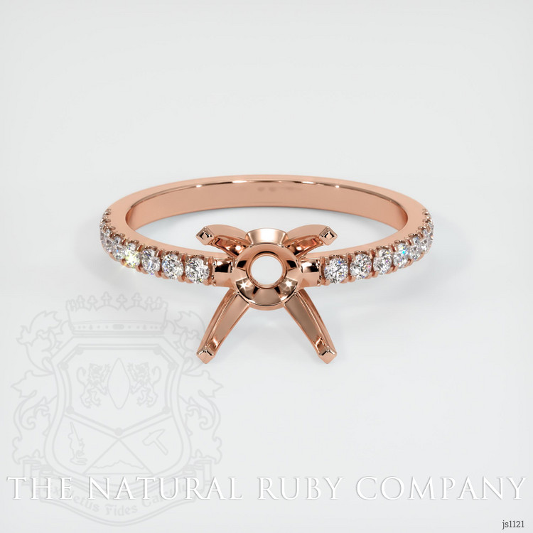 14K Rose Gold Pave Ring Setting