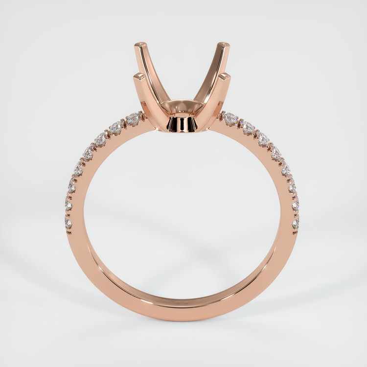 14K Rose Gold Pave Ring Setting