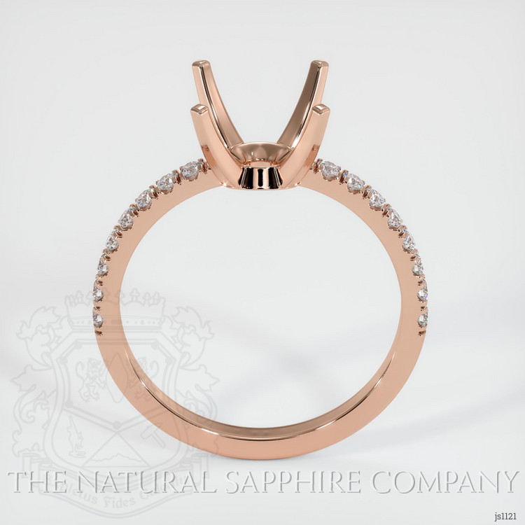 14K Rose Gold Pave Ring Setting