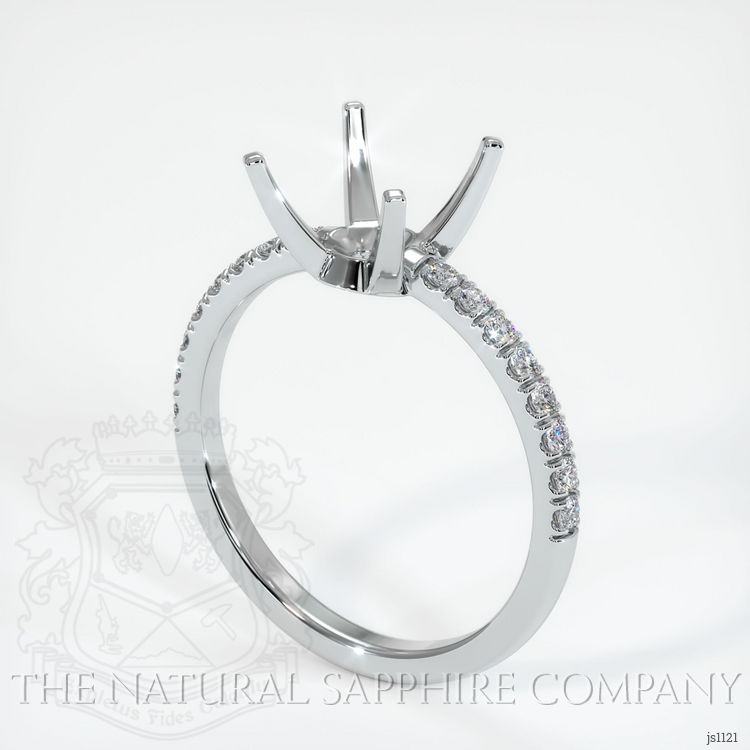 14K White Gold Pave Ring Setting