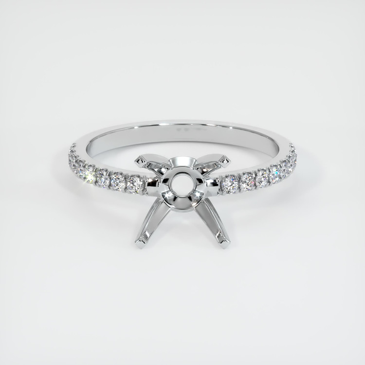 14K White Gold Pave Ring Setting
