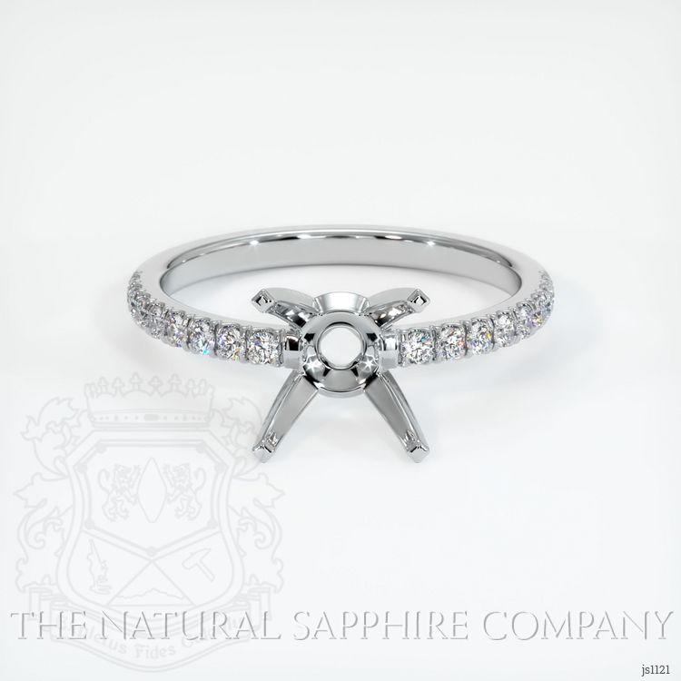 14K White Gold Pave Ring Setting