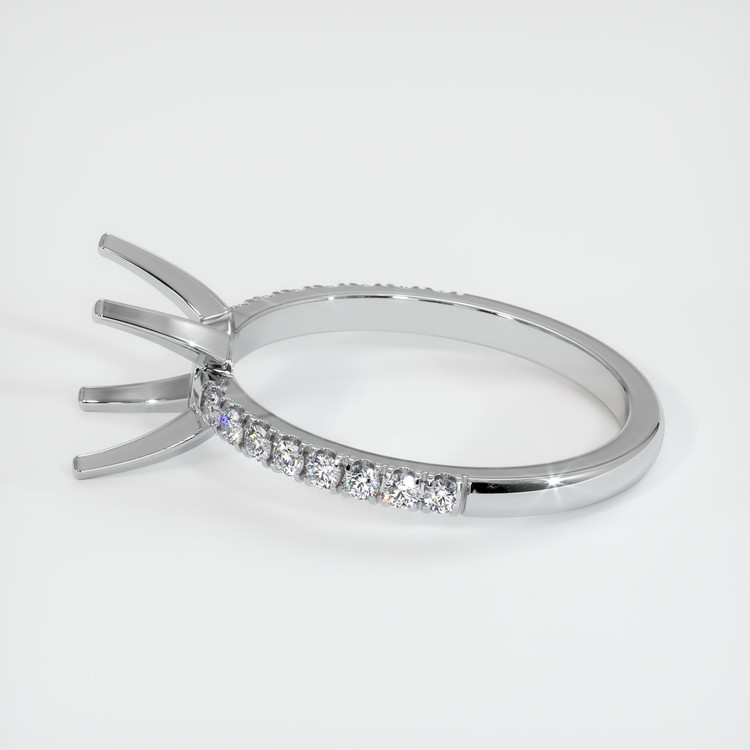 14K White Gold Pave Ring Setting