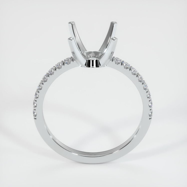 14K White Gold Pave Ring Setting