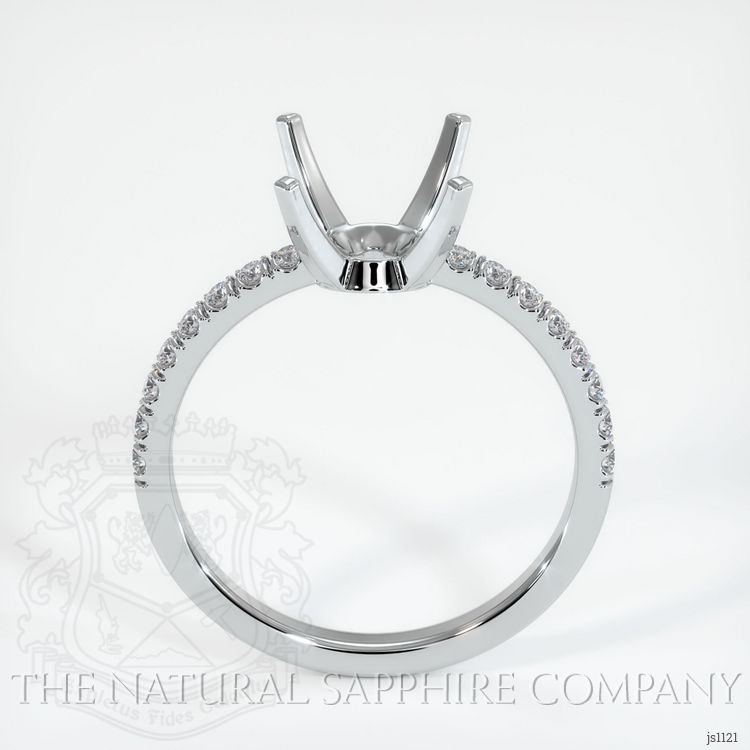 14K White Gold Pave Ring Setting