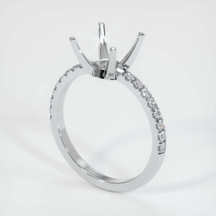18K White Gold Pave Ring Setting