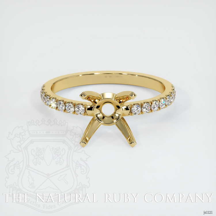 14K Yellow Gold Pave Ring Setting