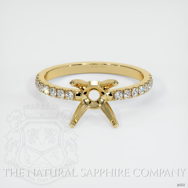 14K Yellow Gold Pave Ring Setting