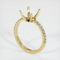 18K Yellow Gold Pave Ring Setting Video