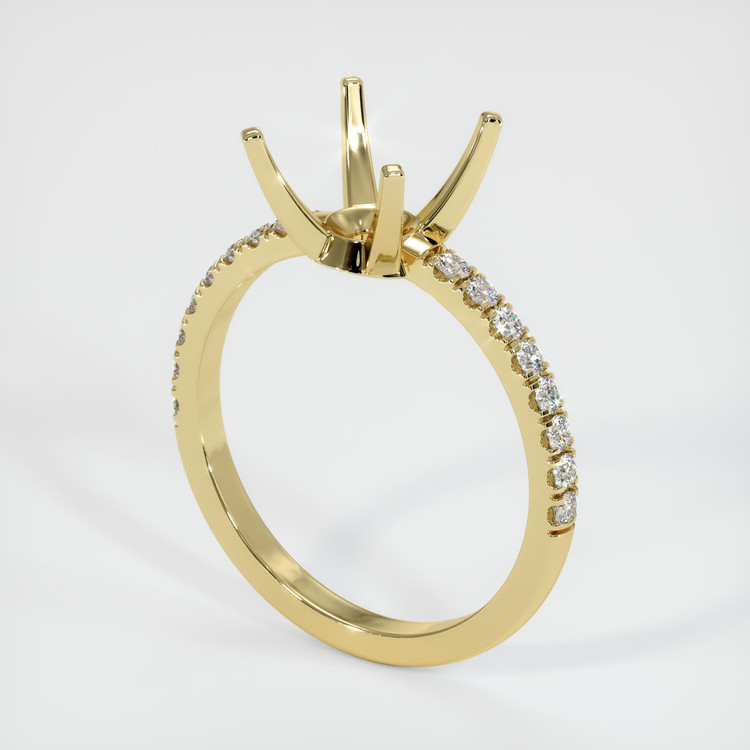 18K Yellow Gold Pave Ring Setting