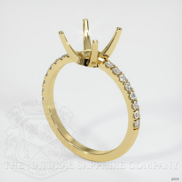 Pave Greyish Blue Sapphire Ring 0.97 Ct., 18K Yellow Gold