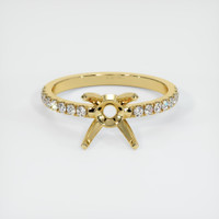 18K Yellow Gold Pave Ring Setting Image