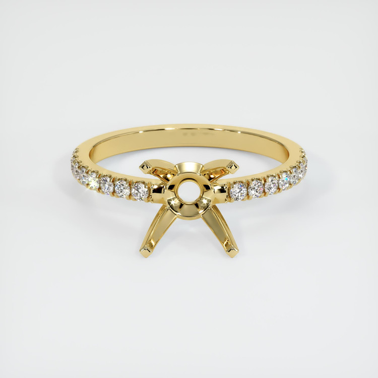 18K Yellow Gold Pave Ring Setting