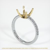 14K Yellow & White Pave Ring Setting Image