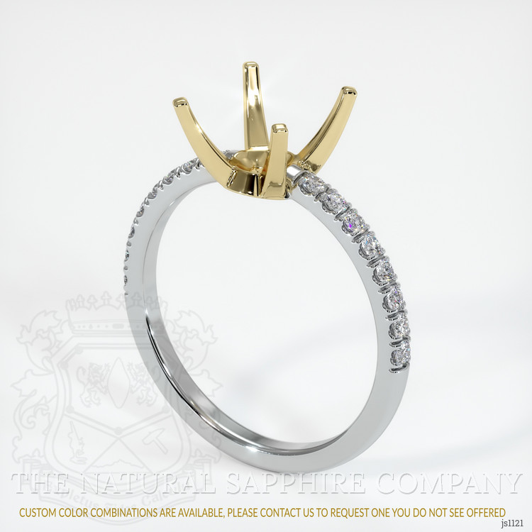 14K Yellow & White Pave Ring Setting
