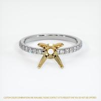 14K Yellow & White Pave Ring Setting Image