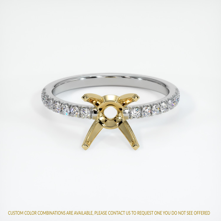 14K Yellow & White Pave Ring Setting