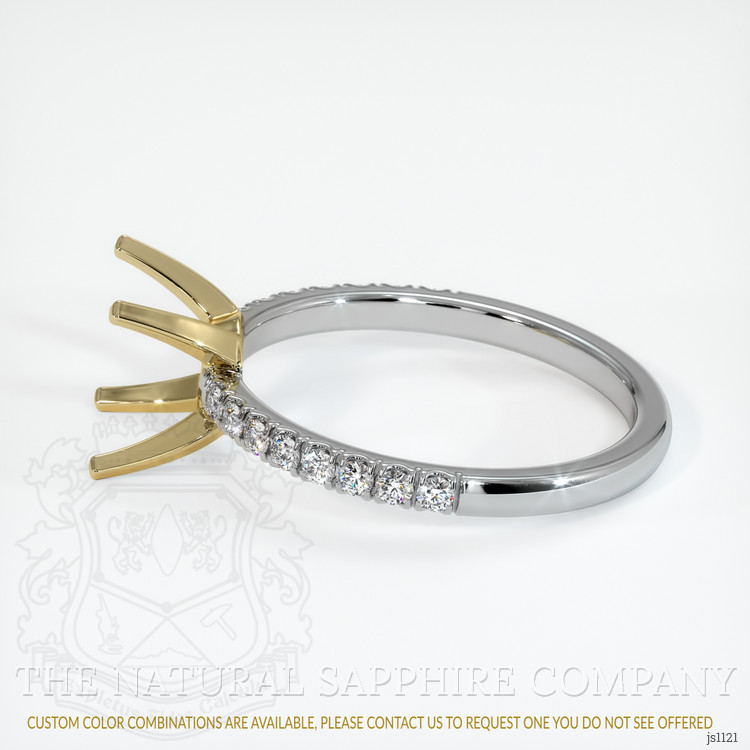 14K Yellow & White Pave Ring Setting
