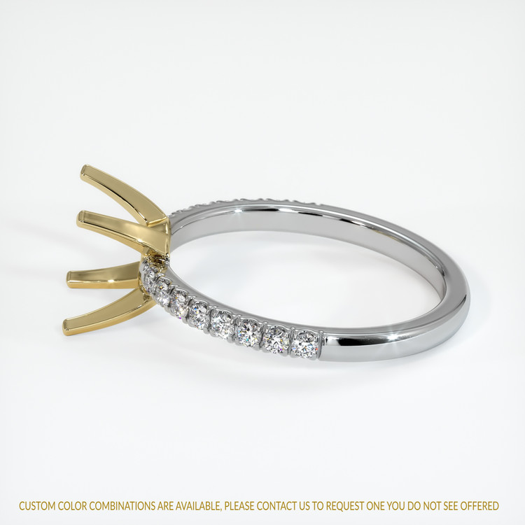 14K Yellow & White Pave Ring Setting