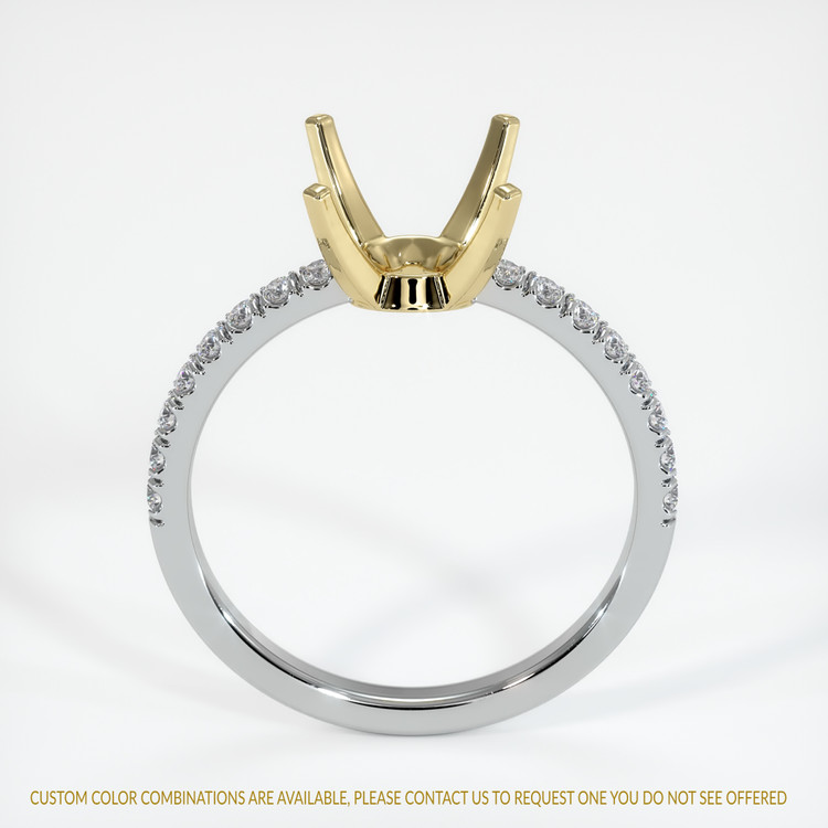 14K Yellow & White Pave Ring Setting