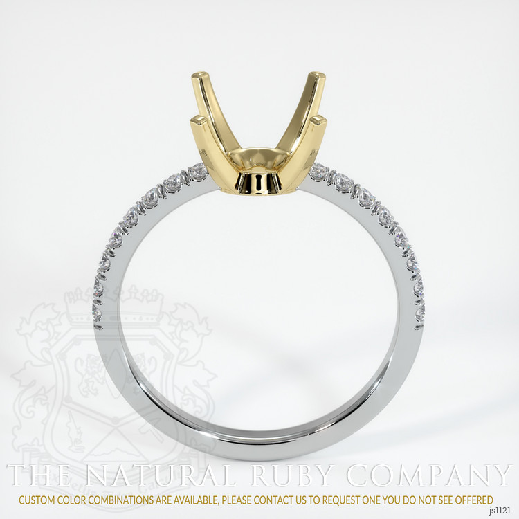 14K Yellow & White Pave Ring Setting