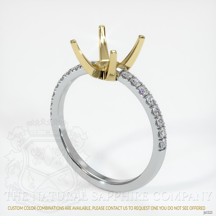 18K Yellow & White Pave Ring Setting