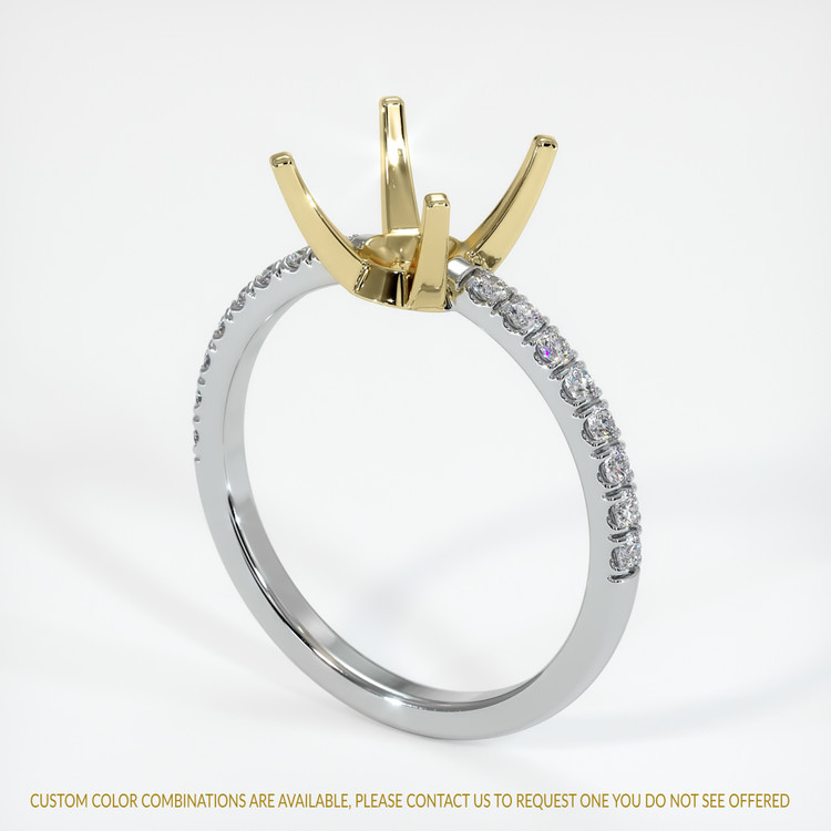 18K Yellow & White Pave Ring Setting