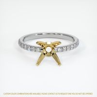 18K Yellow & White Pave Ring Setting Image